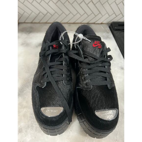 NEW Nike Air Jordan 1 Low Brooklyn Low Black Pony Hair NBY IB7210-006 W’s 10 - Picture 9 of 13